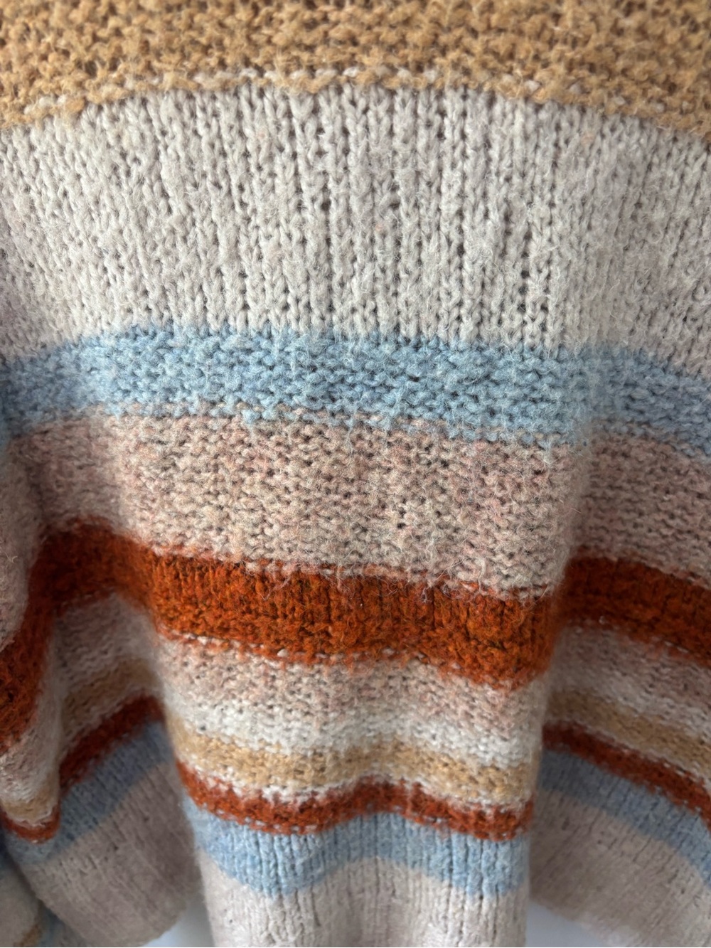 American Eagle Sweater Womens Size XL Cream Stripe Crewneck Sweater - Picture 6 of 6